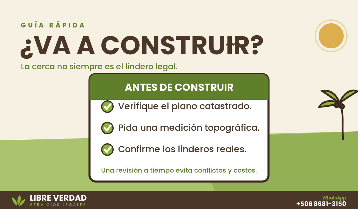 Before you build: check the survey plan, request a topographic measurement, and confirm the true boundaries.